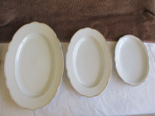 PMR Bavaria Jaeger  / Schirnding - 3 ovale Porzellan Servierplatten mit Goldrand