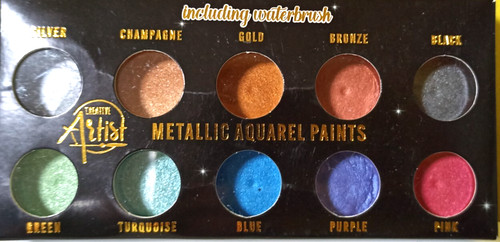 Aquarellfarben metallic set - aquarellfarben,