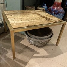 Couchtisch Messing Naturstein Gold Midcentury Design vintage 50er 60er 70er