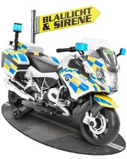 Elektro Kinder BMW Polizei Motorrad Fahrzeug Sirene Blaulicht 35W 12V 6km/h 30kg