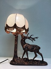 Hirsch Tischlampe Stehlampe Jagdschloss Jagd Gusseisen Aluminium Sammler Rarität