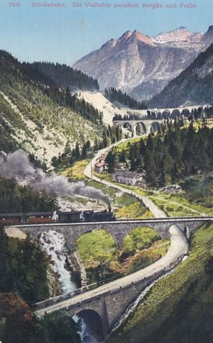 1906 schweiz albulabahn - ak,
