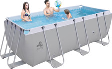 Swimming Pool rechteckig 400x200cm mit Rahmen & Leiter