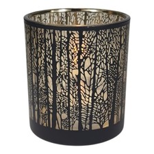 Teelichthalter Glas schwarz