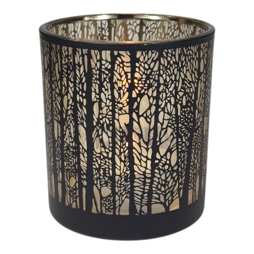 Teelichthalter glas schwarz - glas,