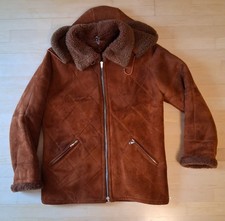 Lammfelljacke  echt Gr M mit Reißverschluß und Kapuze rotbraun