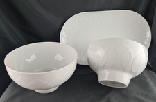 Servierplatte 33cm x 20cm und 2 Schüsseln Ø19cm und Ø17cm  Rosenthal Lotus weiß