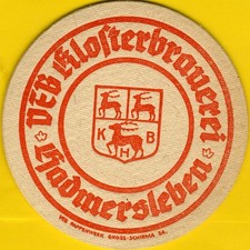 Bierdeckel, DDR, Klosterbrauerei, Hadmersleben