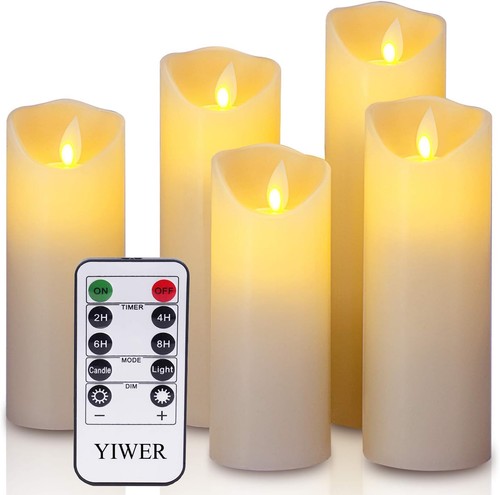 Led kerzen set - 5, echtwachs