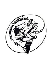 Auto Aufkleber PKW Sticker Emblem Karpfen Styling Heckscheibe Schwarz Weiss  P87