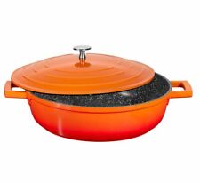 STONELINE Gourmet Bräter 28cm Bräter mit Aluguss-Deckel rund orange II Wahl20093