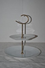 Porzellan Etagere 2 Stöckig Hutschenreuther Weiß Gold Messing