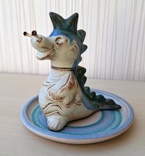 Öllampe grün-grauer Drache