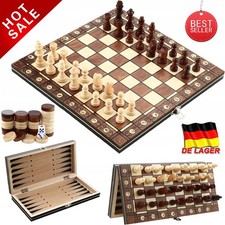 Schachspiel schach Schachbrett Holz hochwertig - Chess board mit Schachfiguren