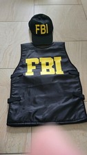 Kostüm Uniform Karneval Fasching Verkleidung FBI Kinder Größe 140 Kappe Weste
