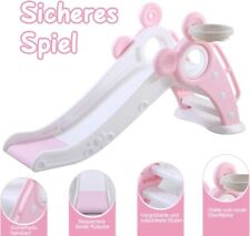 Kinder Rutsche Faltbar Kinderrutsche Kinder Fun-Slide mit Basketballkorb Rosa