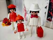 PLAYMOBIL Figuren NOSTALGIE Familie mit Kind Konvolut 36 weiß-rot  Advent