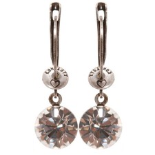 Konplott Ohrringe Ohrhänger Black Jack weiß crystal silber