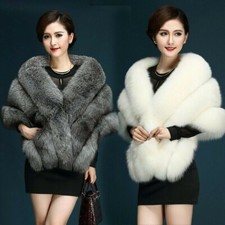 Damen Kunstpelz Schulterjacke