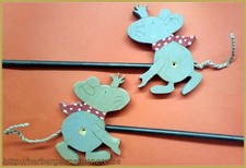 Halterung für Gardinenstange; Handarbeit PHILIPP die Maus Holzfigur Kinderzimmer