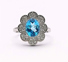 Swiss blautopas ring - swiss,