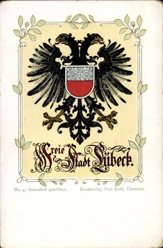 Wappen freie stadt - ak, lübeck