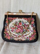 Vintage Gobelin Handtaasche mit Perlmutt