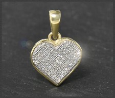 Diamant Anhänger Herz mit 0,25ct, 10K Gelbgold, Weißgold, Damen Gleiter