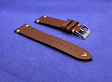 Uhrenarmband Vintage Echtleder 20 mm Braun, robustes Vintageleder