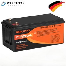 12V 200Ah LiFePO4 Akku Lithium 2560Wh Batterie 200A BMS für Solaranlage Boot RV