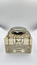 Antikes Tintenfass aus Rauchglas Flachdeckel Art Deco Gross