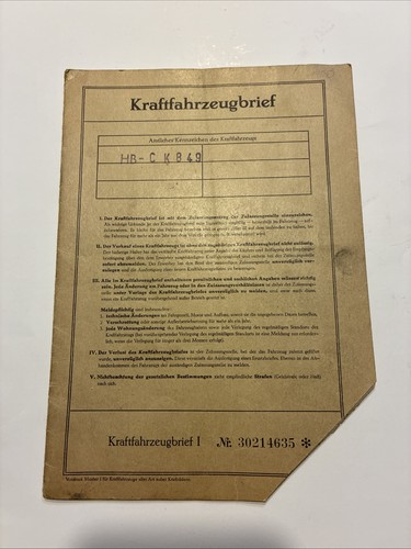 Fahrzeugbrief daimler benz - daimler,