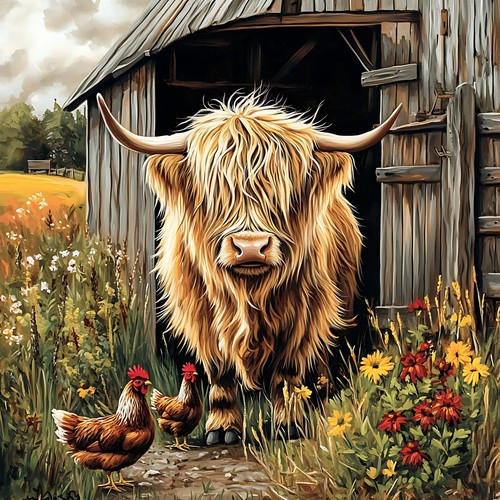 Wandbild highland kuh - wandbild,