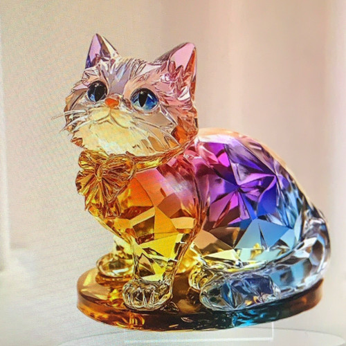 Facettierte katze figur aus - facettierte,