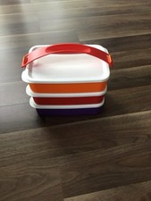 Tupperware Set mit Griff Stapel & Klick * Picknickset Dosen - BUNT je 900ml