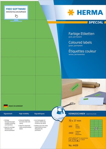 Etiketten grün 70x37 - a4,