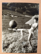 Vintage Akt Foto Frau Sport Posing Aktstudie Nudismus F2