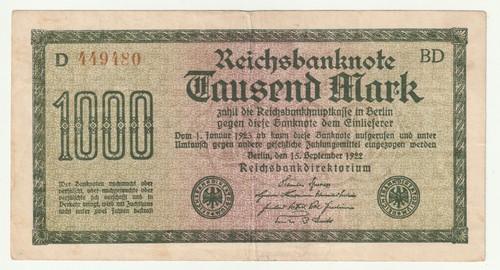 1000 mark 1922 - mark, –