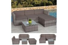 Polyrattan Loungegruppe Lounge Outdoor grau  Sofa Couch Sitzgruppe Gartensofa 
