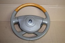 Renault Laguna 2 Lenkrad Leder / Holz Hellgrau Holzlenkrad Lederlenkrad