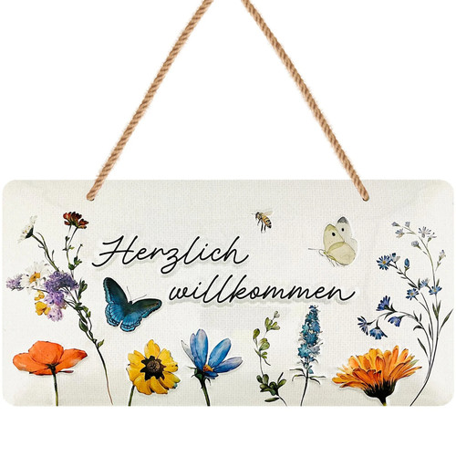 Herzlich willkommen schild - herzlich,