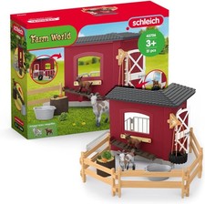 Schleich FARM WORLD | Ziegenstall 42726 | Set inkl. Stall, Ziege, Zicklein, Zaun