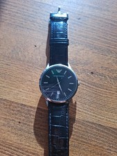 Emporio Armani Herren-Armbanduhr AR-2411 – Edelstahl mit Lederarmband