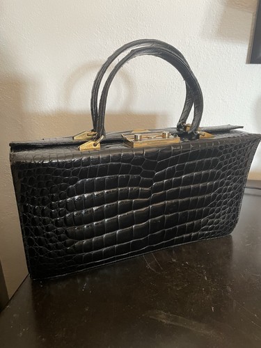 Krokotasche vintage leder - krokotasche,