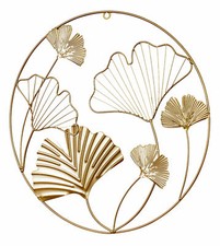 Wandbild Ø40cm Ginkgo Gold