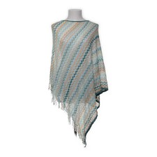 Missoni, Poncho, Größe: ONE SIZE, Mehrfarbig, Baumwolle, Fischgräte #hXK