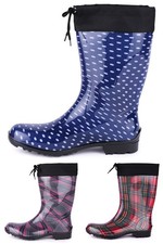 Ladeheid Damen Gummistiefel mit Stulpe Regenstiefel Frauen Gartenschuhe LA-968