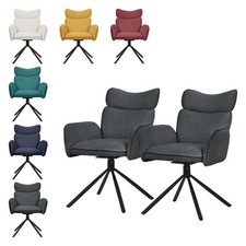 2/4/6er Set Esszimmerstuhl Drehstuhl mit Armlehne 360° Drehbar Wohnzimmerstuhl