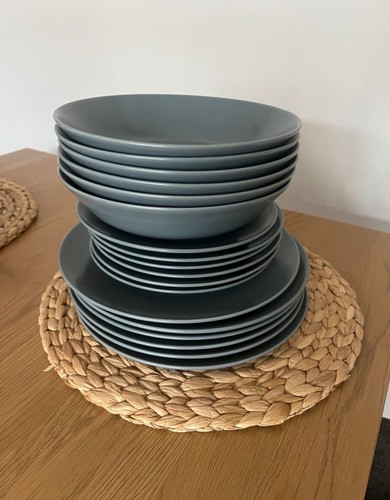 Ikea dinera geschirr - grau, blau