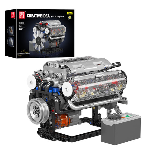 Mould king 10088 engine - king, v8
